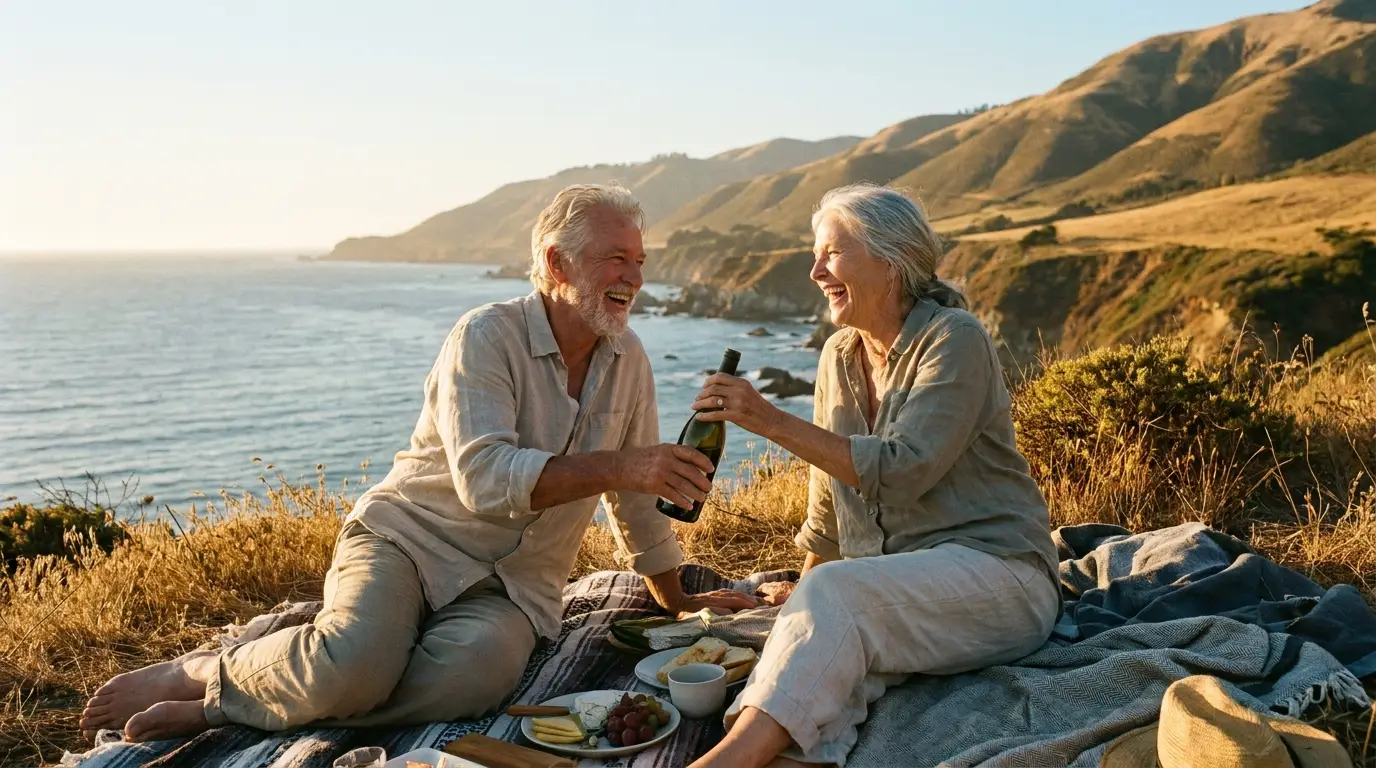 An older California couple enjoying an unhurried retirement