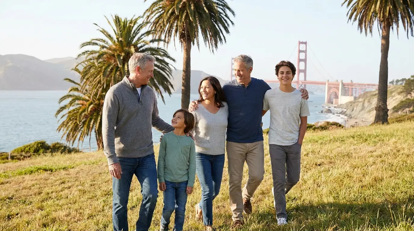 A family together in California — term life insurance that helps protect your family's income